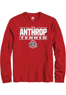 Jack Anthrop  Ohio State Buckeyes Red Rally NIL Stacked Box Long Sleeve T Shirt