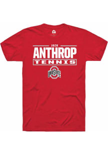 Jack Anthrop  Ohio State Buckeyes Red Rally NIL Stacked Box Short Sleeve T Shirt
