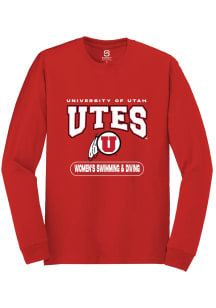 Summit Sportswear Utah Utes Red Womens Swim and Dive Long Sleeve T Shirt