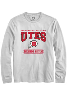 Summit Sportswear Utah Utes White Swim and Dive Long Sleeve T Shirt