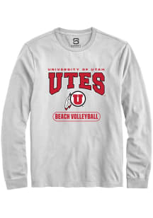 Summit Sportswear Utah Utes White Beach Volleyball Long Sleeve T Shirt