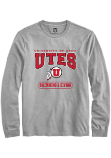 Summit Sportswear Utah Utes Grey Swim and Dive Long Sleeve T Shirt