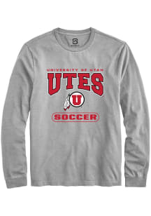 Summit Sportswear Utah Utes Grey Soccer Long Sleeve T Shirt