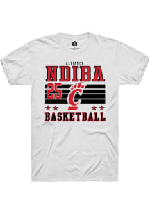 Alliance Ndiba  Cincinnati Bearcats White Rally NIL Striped Short Sleeve T Shirt