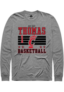 Day Day Thomas  Cincinnati Bearcats Grey Rally NIL Striped Long Sleeve T Shirt