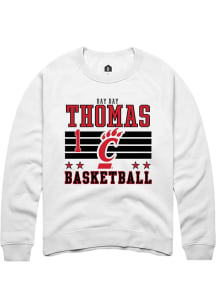 Day Day Thomas  Rally Cincinnati Bearcats Mens White NIL Striped Long Sleeve Crew Sweatshirt