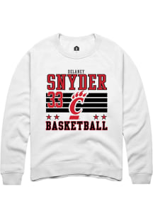 Delaney Snyder  Rally Cincinnati Bearcats Mens White NIL Striped Long Sleeve Crew Sweatshirt