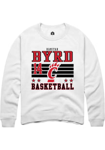 Ramiyah Byrd  Rally Cincinnati Bearcats Mens White NIL Striped Long Sleeve Crew Sweatshirt