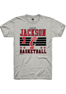 Reagan Jackson  Cincinnati Bearcats Ash Rally NIL Striped Short Sleeve T Shirt