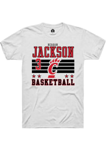 Reagan Jackson  Cincinnati Bearcats White Rally NIL Striped Short Sleeve T Shirt