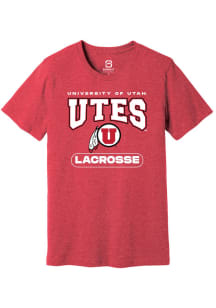 Summit Sportswear Utah Utes Cardinal Lacrosse Short Sleeve T Shirt