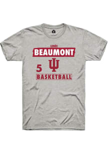 Lenée Beaumont  Indiana Hoosiers Ash Rally NIL Striped Short Sleeve T Shirt