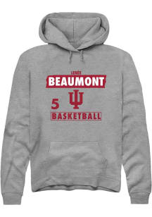Lenée Beaumont  Rally Indiana Hoosiers Mens Grey NIL Striped Long Sleeve Hoodie