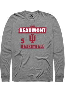 Lenée Beaumont  Indiana Hoosiers Grey Rally NIL Striped Long Sleeve T Shirt