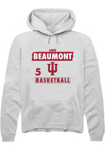 Lenée Beaumont  Rally Indiana Hoosiers Mens White NIL Striped Long Sleeve Hoodie