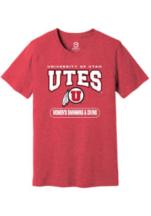 Summit Sportswear Utah Utes Cardinal Womens Swim and Dive Short Sleeve T Shirt