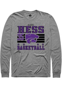 Alexis Hess  K-State Wildcats Grey Rally NIL Striped Long Sleeve T Shirt