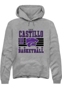David Castillo  Rally K-State Wildcats Mens Grey NIL Striped Long Sleeve Hoodie
