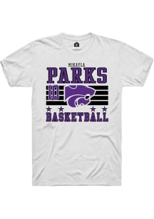 Mikayla Parks  K-State Wildcats White Rally NIL Striped Short Sleeve T Shirt