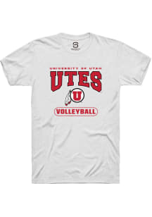 Summit Sportswear Utah Utes White Volleyball Short Sleeve T Shirt
