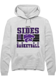 Taryn Sides  Rally K-State Wildcats Mens White NIL Striped Long Sleeve Hoodie
