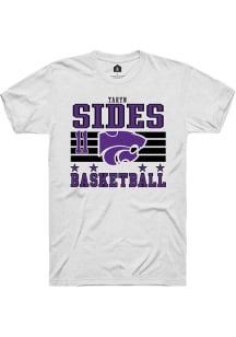 Taryn Sides  K-State Wildcats White Rally NIL Striped Short Sleeve T Shirt