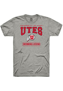 Summit Sportswear Utah Utes Grey Swim and Dive Short Sleeve T Shirt