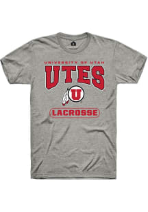 Rally Utah Utes Grey Lacrosse Short Sleeve T Shirt