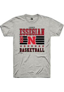 Connor Essegian  Nebraska Cornhuskers Ash Rally NIL Striped Short Sleeve T Shirt