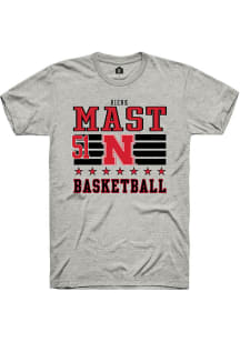 Rienk Mast  Nebraska Cornhuskers Ash Rally NIL Striped Short Sleeve T Shirt