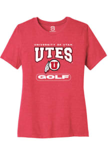Summit Sportswear Utah Utes Womens Red Golf Short Sleeve T-Shirt