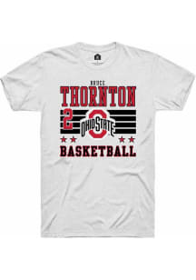 Bruce Thornton  Ohio State Buckeyes White Rally NIL Striped Short Sleeve T Shirt
