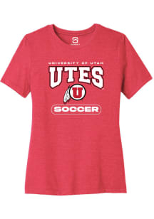 Summit Sportswear Utah Utes Womens Red Soccer Short Sleeve T-Shirt