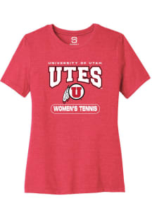 Summit Sportswear Utah Utes Womens Red Womens Tennis Short Sleeve T-Shirt