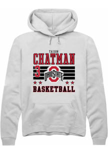 Taison Chatman  Rally Ohio State Buckeyes Mens White NIL Striped Long Sleeve Hoodie