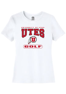 Summit Sportswear Utah Utes Womens White Golf Short Sleeve T-Shirt