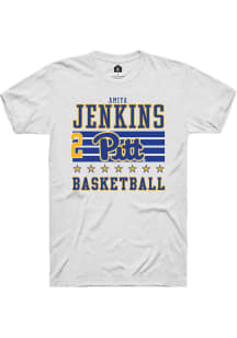 Amiya Jenkins  Pitt Panthers White Rally NIL Striped Short Sleeve T Shirt