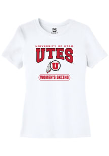 Summit Sportswear Utah Utes Womens White Womens Skiing Short Sleeve T-Shirt