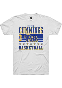 Brandin Cummings  Pitt Panthers White Rally NIL Striped Short Sleeve T Shirt