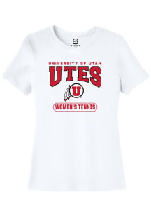Summit Sportswear Utah Utes Womens White Womens Tennis Short Sleeve T-Shirt