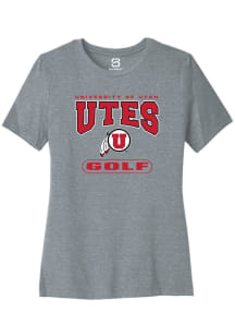Summit Sportswear Utah Utes Womens Grey Golf Short Sleeve T-Shirt
