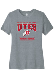 Summit Sportswear Utah Utes Womens Grey Womens Tennis Short Sleeve T-Shirt