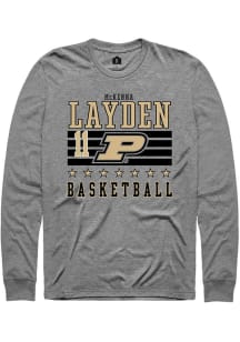 McKenna Layden  Purdue Boilermakers Grey Rally NIL Striped Long Sleeve T Shirt