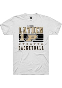 McKenna Layden  Purdue Boilermakers White Rally NIL Striped Short Sleeve T Shirt