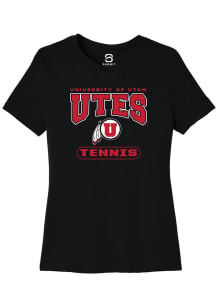 Summit Sportswear Utah Utes Womens Black Tennis Short Sleeve T-Shirt