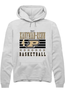 Trey Kaufman-Renn  Rally Purdue Boilermakers Mens White NIL Striped Long Sleeve Hoodie