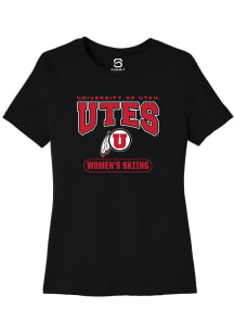 Summit Sportswear Utah Utes Womens Black Womens Skiing Short Sleeve T-Shirt