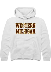 Summit Sportswear Western Michigan Broncos Youth White Straight Block Long Sleeve Hoodie
