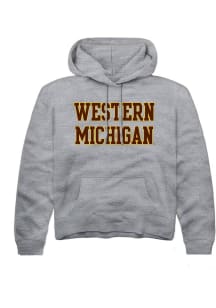 Summit Sportswear Western Michigan Broncos Youth Grey Straight Block Long Sleeve Hoodie
