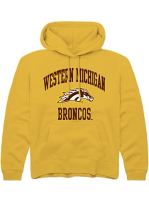 Summit Sportswear Western Michigan Broncos Youth Gold Number 1 Neutral Long Sleeve Hoodie